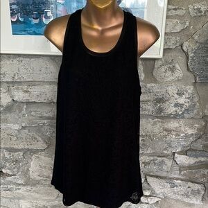 Lace front mixed media top